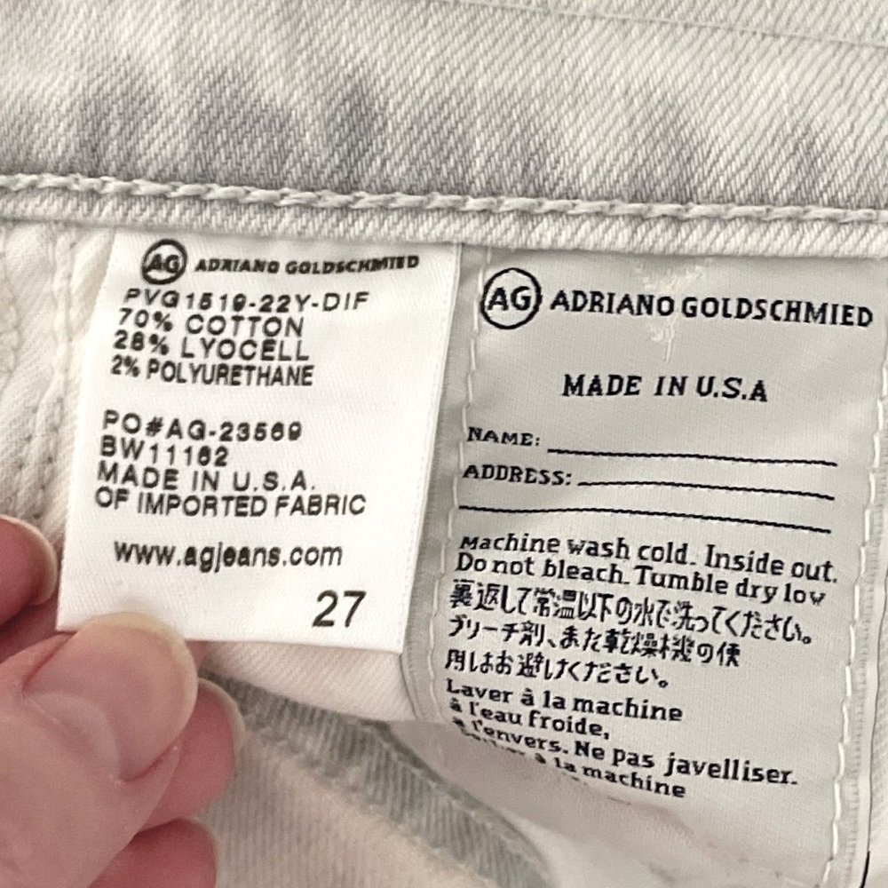 AG Adriano Goldschmied Nikki Cream & Gray Distressed Skinny Jeans - Picture 11 of 13